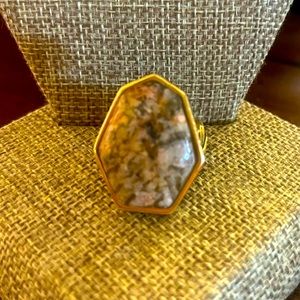 Studio Barse - Thailand Stone Ring with feather detail.